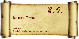 Mauts Irma névjegykártya